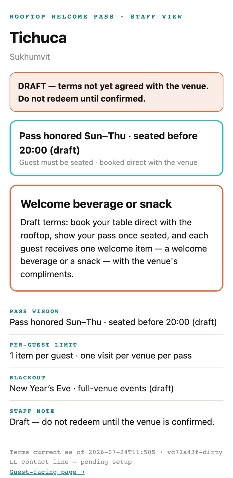 Show the pass at the venue